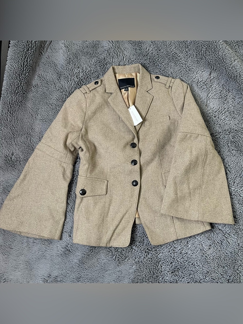 Banana Republic Women's Beige Tan Military-Style Blazer size 2